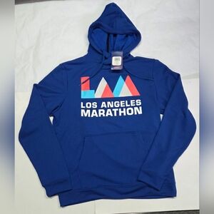 Asics Los Angeles Marathon Blue Pullover Running Hoodie Size M. Unisex